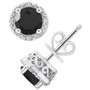 Cultured Freshwater Pearl & Diamond Accent Stud Earrings in Sterling Silver (Also in Onyx, Labradorite &Turquoise)
