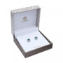Multi Colored Cubic Zirconia Cushion Shape Stud Earring in Sterling Silver