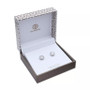Multi Colored Cubic Zirconia Cushion Shape Stud Earring in Sterling Silver