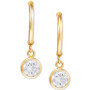 Cubic Zirconia Half Hoop Dangle Drop Earrings in 14k Gold