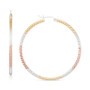 Tri-Tone Diamond-Cut Hoop Earrings (45MM) in 14k Yellow, White & Rose Gold-Plated Sterling Silver