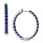 Sapphire In & Out Small Hoop Earrings (6 ct. t.w.) in Gold-Plated Sterling Silver, 1" (Also in Emerald & Ruby)