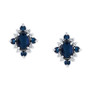 Sapphire (1-5/8 ct. t.w.) & Diamond (1/8 ct. t.w.) Oval Halo Stud Earrings in 10k White Gold