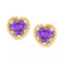 Children's Cubic Zirconia Heart Stud Earrings in 14k Gold