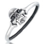 Men's Black Cubic Zirconia Skull Bangle Bracelet in Stainless Steel