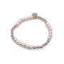 5mm Silver Ball and Freshwater Pearl Stretch Bracelet