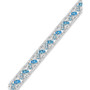 Blue and White Topaz Tennis Bracelet in Sterling Silver