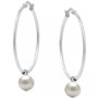 Cultured Freshwater Pearl Wire Hoop Earrings in Sterling Silver (Also in Dyed Howlite & Onyx), Created for Macy's