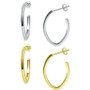 2-Pc. Set Polished Hoop Earrings in Sterling Silver & 18k Gold-Plate, 1", Created for Macy's