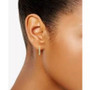 Small Sterling Silver Earrings, Cubic Zirconia Hoop Earrings, 0.6", (3/4 ct. t.w.)
