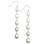 Multi-Colored Cultured Freshwater Pearl Linear Earrings in Sterling Silver (7mm)