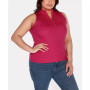 Black Label Plus Size Sleeveless Quarter Zip Sweater