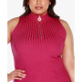 Black Label Plus Size Sleeveless Quarter Zip Sweater