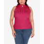 Black Label Plus Size Sleeveless Quarter Zip Sweater