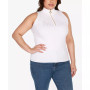 Black Label Plus Size Sleeveless Quarter Zip Sweater