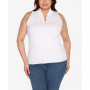 Black Label Plus Size Sleeveless Quarter Zip Sweater