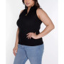 Black Label Plus Size Sleeveless Quarter Zip Sweater