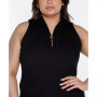 Black Label Plus Size Sleeveless Quarter Zip Sweater