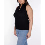 Black Label Plus Size Sleeveless Quarter Zip Sweater