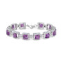 Amethyst (9-5/8 ct.t.w.) & White Topaz Tennis Bracelet in Sterling Silver