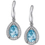Sky Blue Topaz (4 ct. t.w.) & White Topaz (5/8 ct. t.w.) Drop Earrings in Sterling Silver