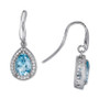 Sky Blue Topaz (4 ct. t.w.) & White Topaz (5/8 ct. t.w.) Drop Earrings in Sterling Silver