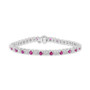 EFFY® Ruby (3-1/20 ct. t.w.) & Diamond (2-1/6 ct. t.w.) Tennis Bracelet in 14k White Gold