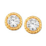 Cubic Zirconia (6mm) Circle Stud Earrings in 10k Gold