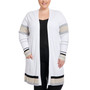 Plus Size Open Front Ribbed Duster Cardigan Sweater