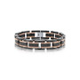 Mens Stainless Steel Black and Red Textured Link Bracelet