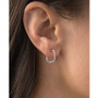 Black Spinel Oval Hoop Earrings (7/8 ct. t.w.) in Sterling Silver