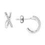 Cubic Zirconia Crossover Extra Small Huggie Hoop Earrings, 0.43"