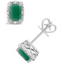 Emerald (1-1/3 ct. t.w.) and Diamond Accent Stud Earrings in Sterling Silver