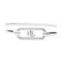 Crystal Pavé Logo Link Bangle Bracelet in Sterling Silver