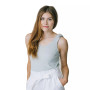 Womens' V-Neck Rib Knit Tank with Bow