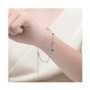 RA Rhodium Plated Cubic Zirconia Heart Charm Bracelet