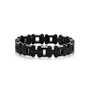 Mens Stainless Steel Micro Pave CZ Bracelet - Black Plated
