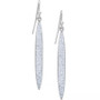 Pave Crystal Elongated Drop Wire Earrings Set in Sterling Silver. Available in Clear or Multi