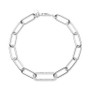 Crystal Pavé Open Link Chain Bracelet in Sterling Silver