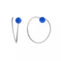 Crystal (0.46 ct.t.w) Pull Through Hoop Earrings