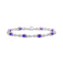 Amethyst and White Topaz Bracelet (3-5/8 ct. t.w and 2 ct. t.w) in Sterling Silver
