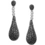 Black Diamond (1/2 ct. t.w.) & White Diamond Accent Elongated Teardrop Drop Earrings in Sterling Silver
