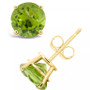 Round-Cut Gemstone Stud Earrings in 14K Yellow Gold