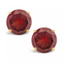 Round-Cut Gemstone Stud Earrings in 14K Yellow Gold