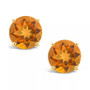 Round-Cut Gemstone Stud Earrings in 14K Yellow Gold