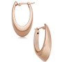 Polished Visor Hoop Earrings in 14k Rose Gold