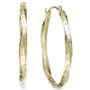 Textured Twisted Hoop Earrings in 10k Gold