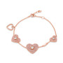 14K Rose Gold-Plated Sterling Silver Pave Heart Line Bracelet