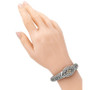Flower Filigree Cuff Bracelet in Sterling Silver & 18k Gold