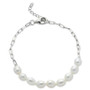 Cultured Freshwater Pearl (5-6mm) Paperclip Link Bracelet in Sterling Silver